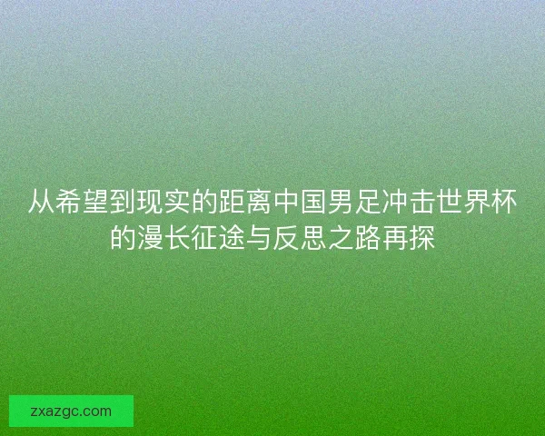 从希望到现实的距离中国男足冲击世界杯的漫长征途与反思之路再探
